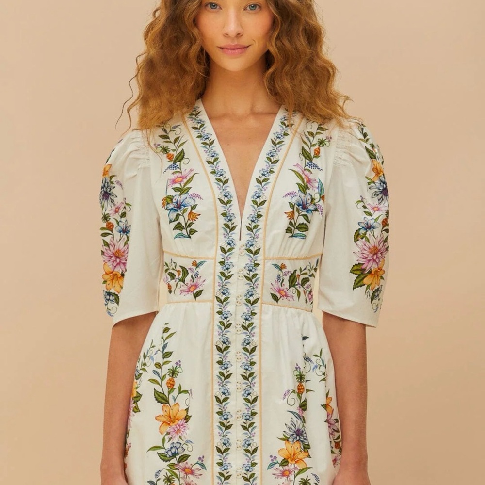 Farm Rio Sweet Bloom Dreamscape mini dress